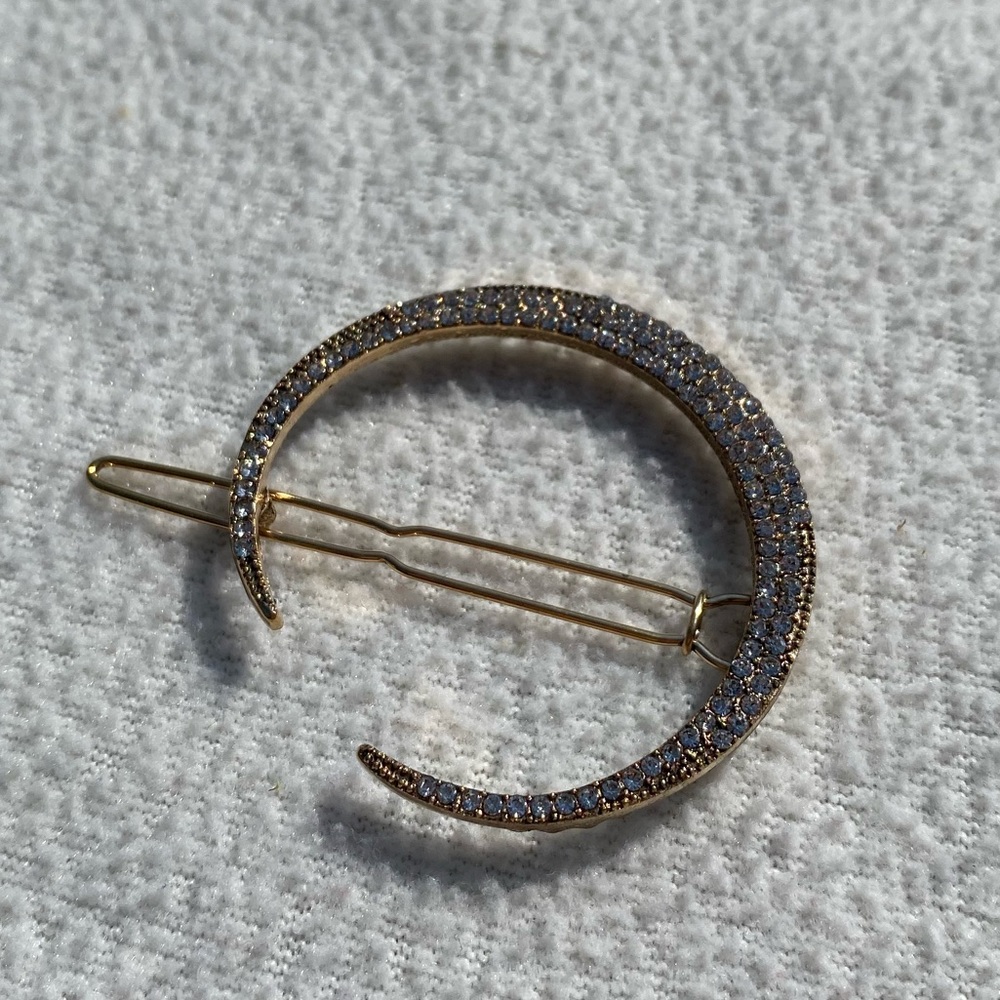 Moon Rhinestone Hair Clip